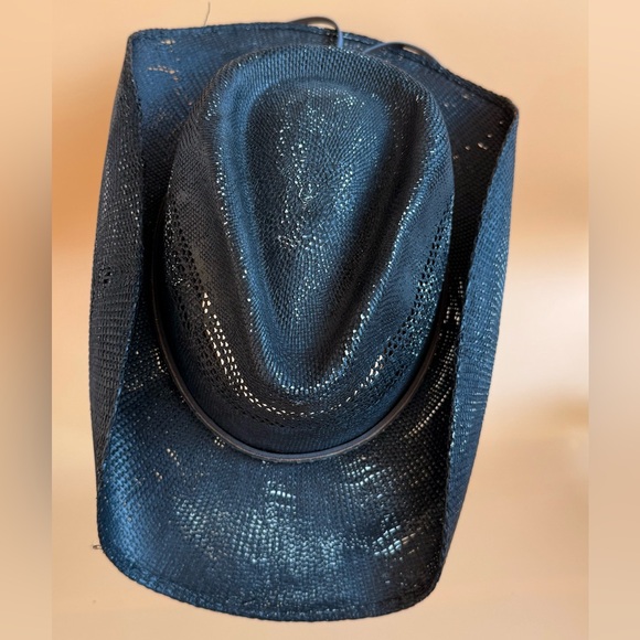 SCALA by Dorfman Unisex Black Straw Cowboy style Hat size large/Xlarge - Picture 8 of 16